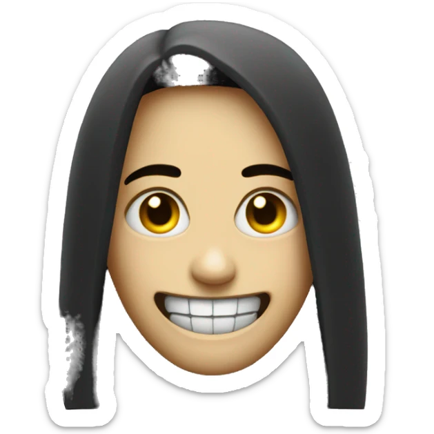 A smile emoji but with the smile from the horror movie smile sticker