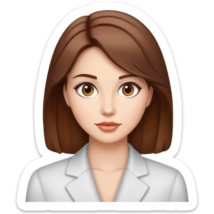 beautiful woman with brown hair styled in a professional way sticker