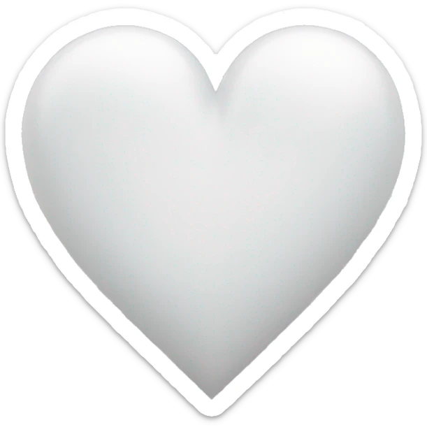 White heart  sticker