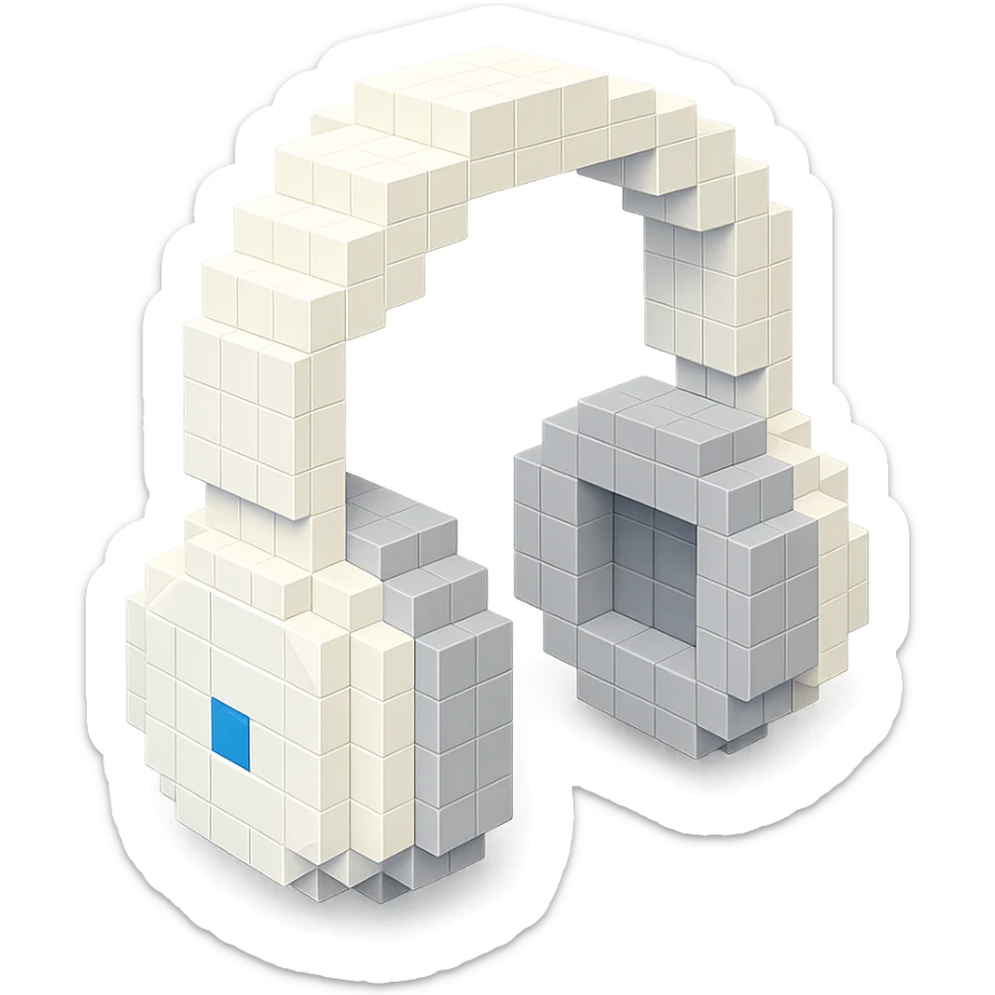 white Sony headphones sticker