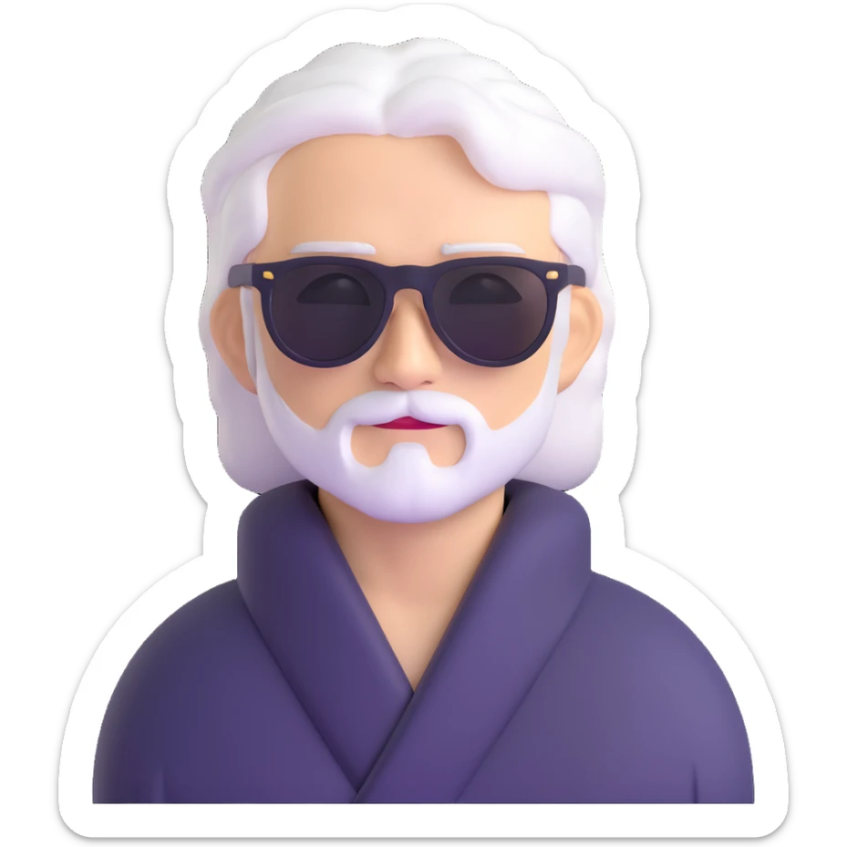 Satoru Gojo with sunglasses and white hair from Jujutsu Kaisen sticker