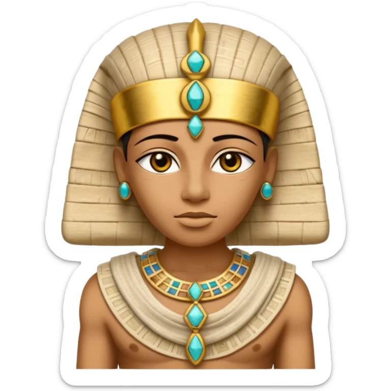 Mummy Pharaoh: Bandaged body with golden headdress and jeweled amulet.
 sticker