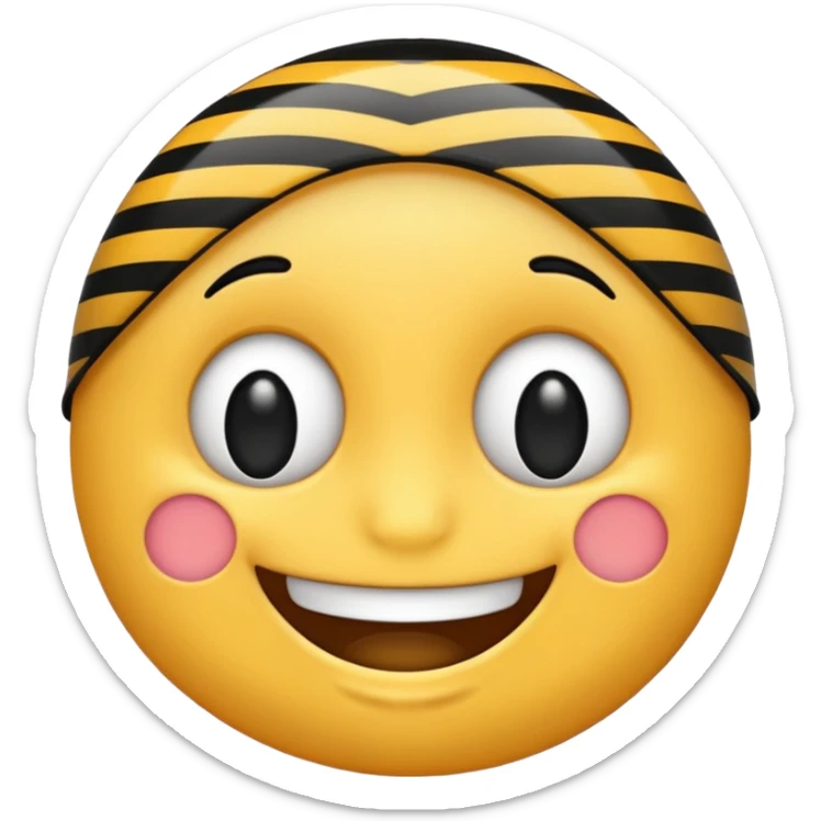 fait moi un emoji qui sourit mais au lieu d’être avec un fond jaune il a un fond arc en ciel mais avec du noir dans l’arc en ciel sticker