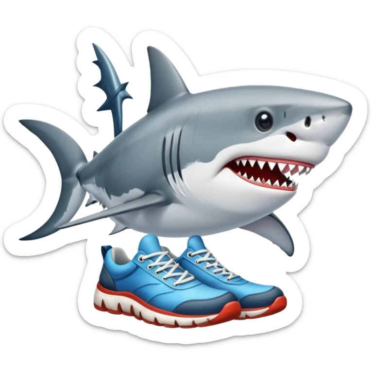 Tiburon con zapatos sticker