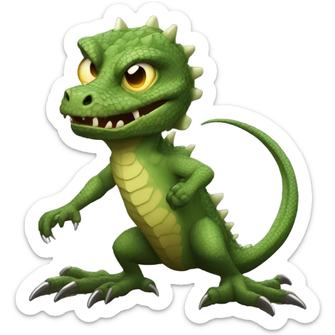 Scary lizard sticker