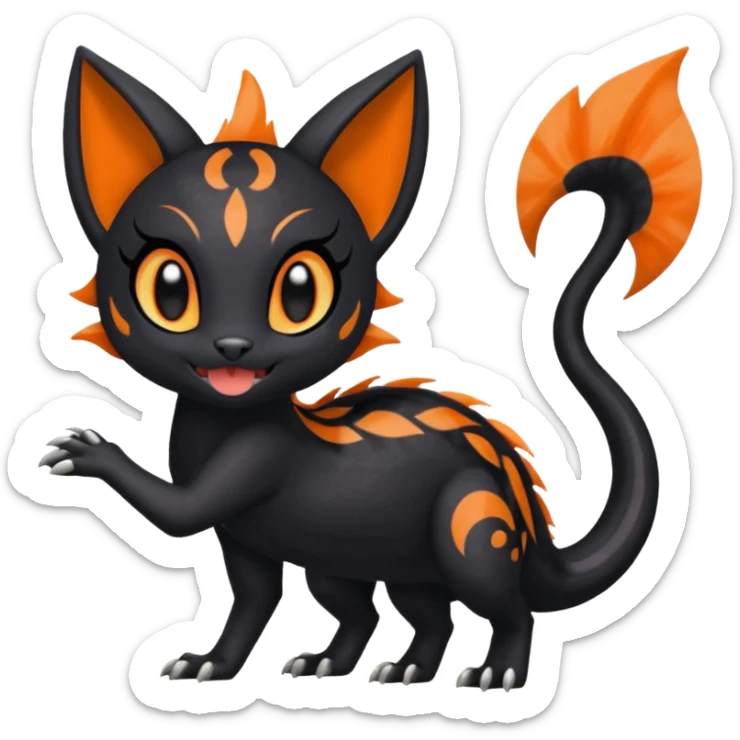 Meloetta-Purrloin-Salandit-Pokémon-Fakémon-fusion-hybrid-creature sticker
