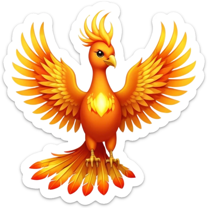  A majestic firebird that radiates the energy of the sun, wings burning like solar flares, solar phoenix  sticker