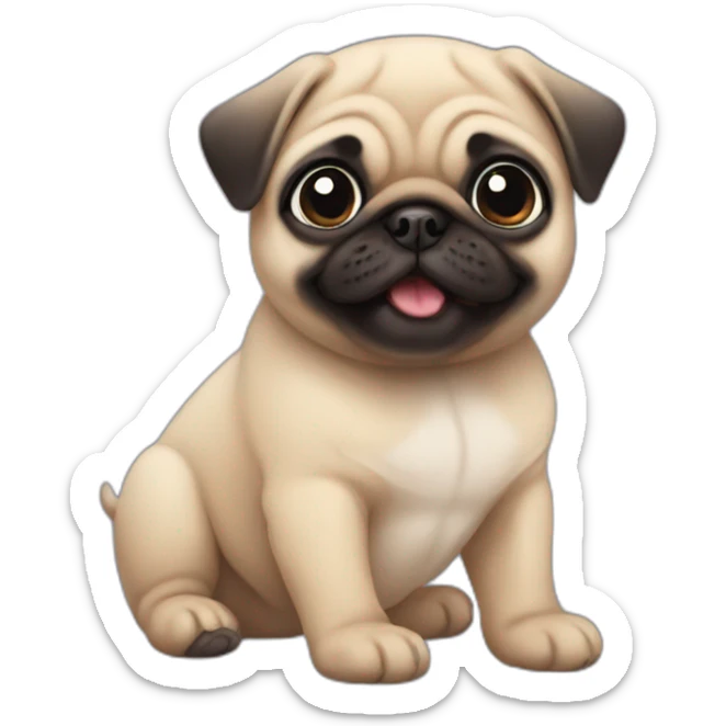 baby pug sticker