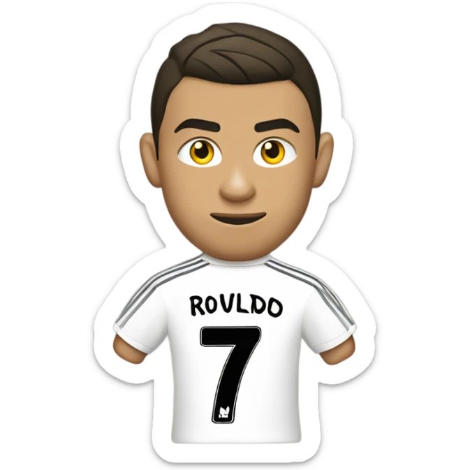 Cristiano Ronaldo at Manchester united with number seven shirt 2008 sticker