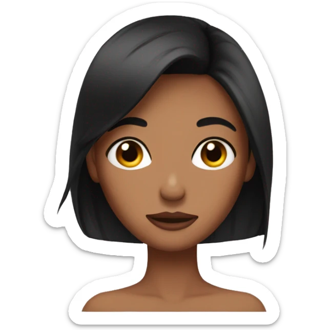 woman, face palm, brown skin, black straight hair, makeup sticker