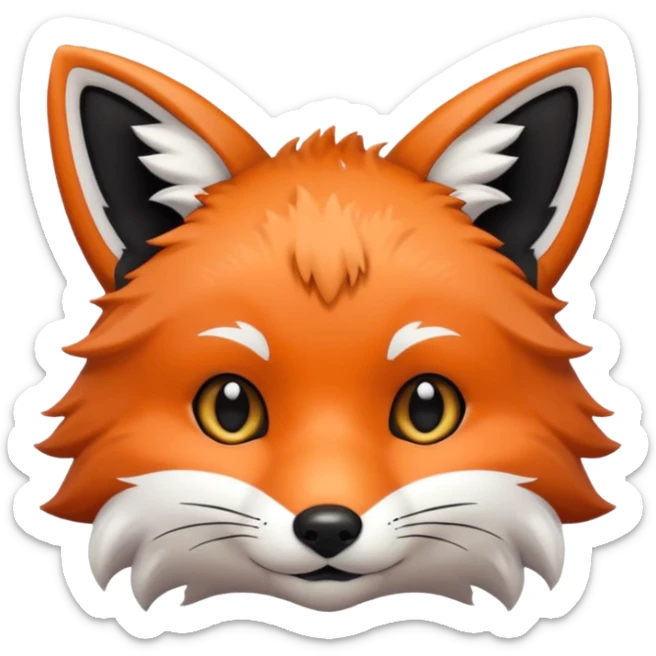 une tête de renard trop kawaii avec des poils noirs à la place des poils blancs sticker
