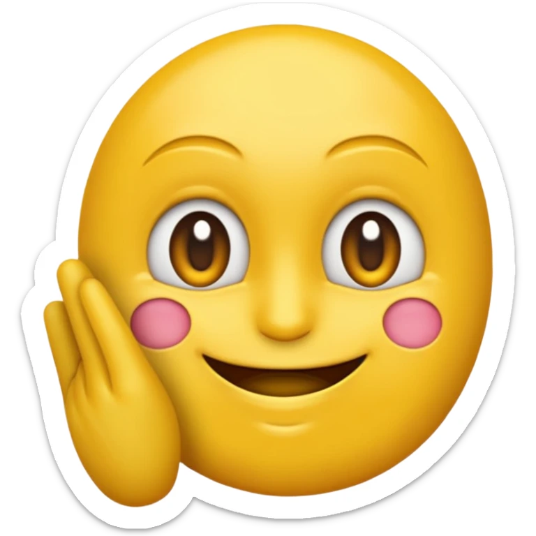 Emoji jaune qui se croque le doigt en regardant vers la droite sticker