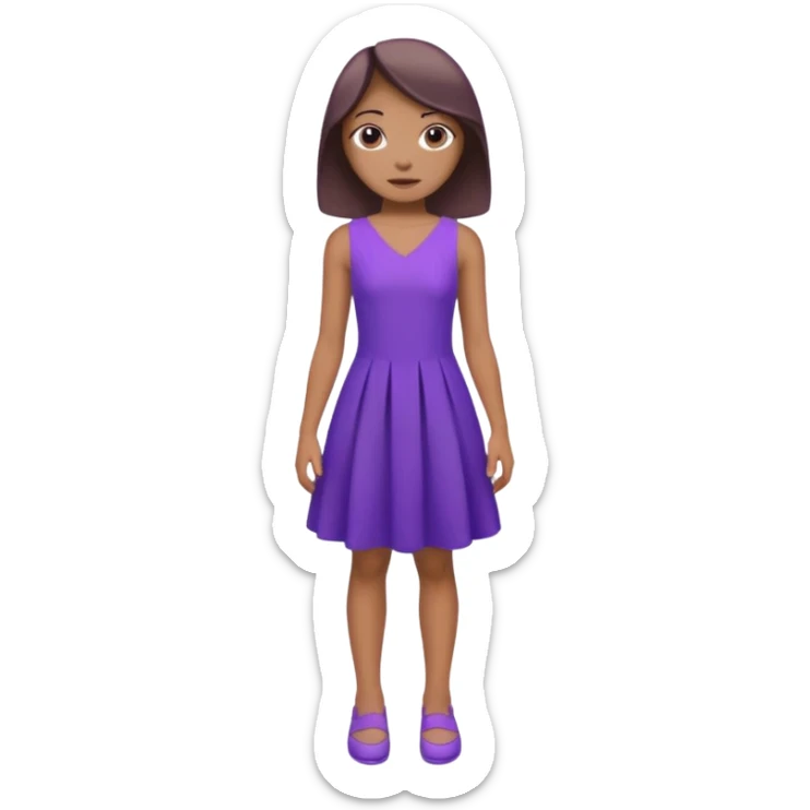 👗🧍‍♀️ merge this emojis the dress should be purple on a girl full picture sticker