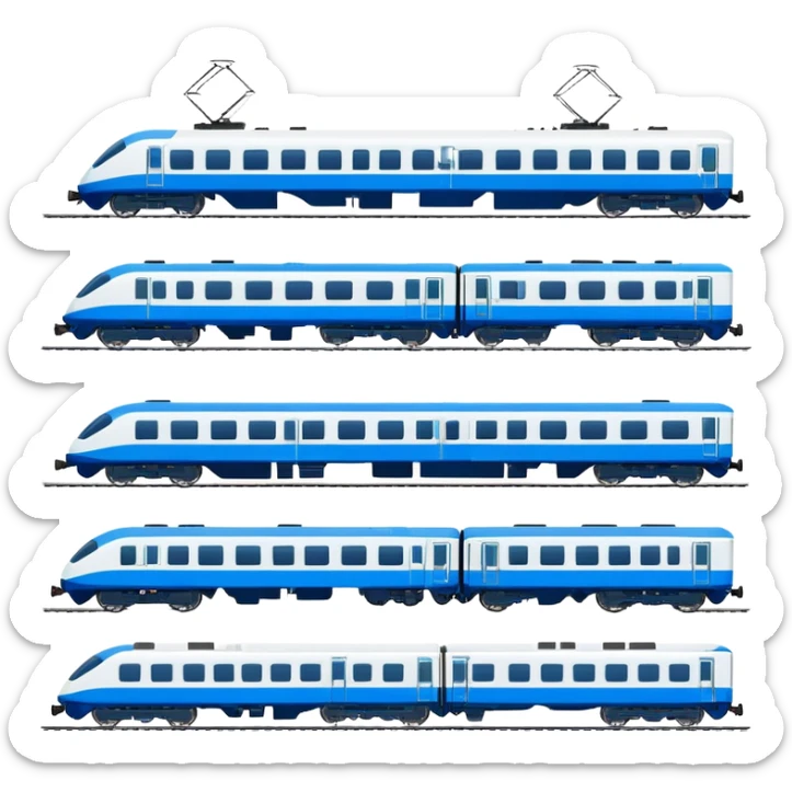 Qinghai-Tibet Railway train, simplified cute emoji style, cartoon modern Chinese train, bold colors sticker