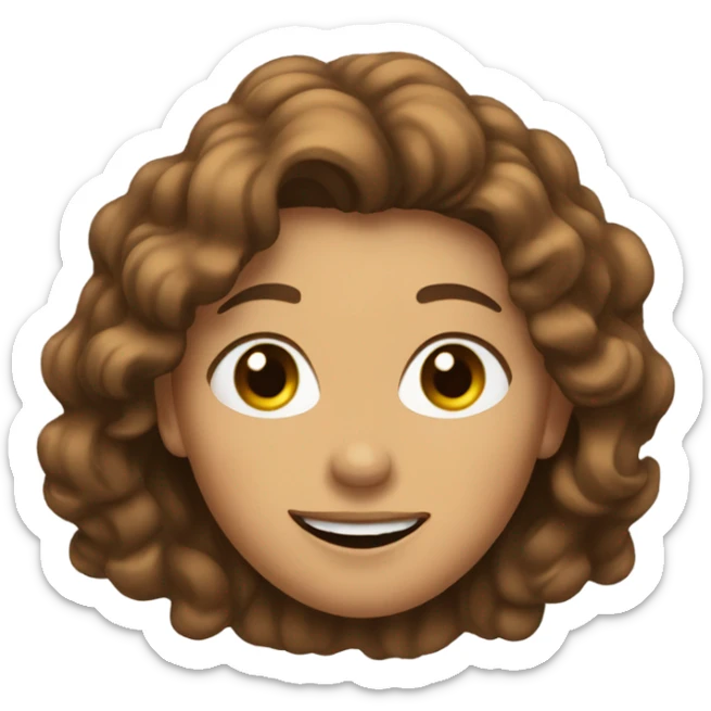 a woman with wavy hair and brown eyes thumbs up sticker