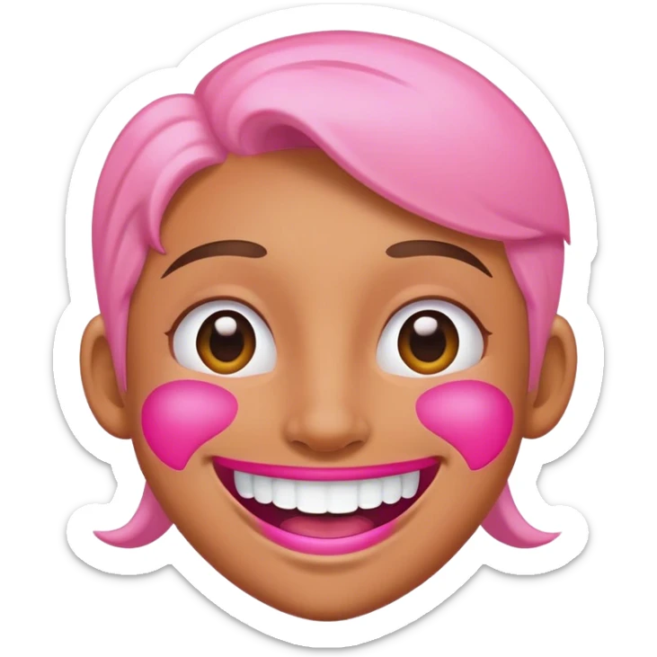 pink big smile sticker