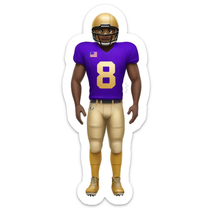 american-football-player-purple-and-gold-jersey-number-8 sticker