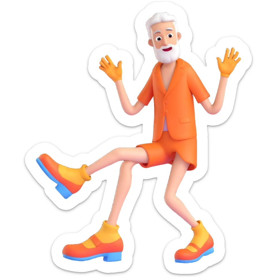 Discord role icon for a psychiatric clinic, 3D style, color #6fe8f3, bizarre patient character with exaggerated limbs, funny shoes, surreal comical expression sticker