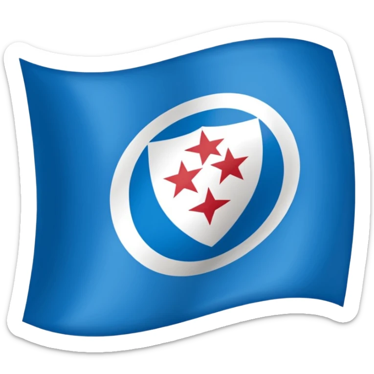 Vorrei creare una piccola bandiera per un emoji una bandiera del Napoli con i suoi colori e la sua N particola in modo che si capisca che sia del Napoli sticker