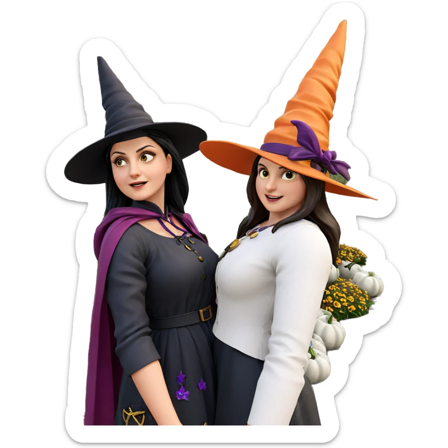 witches in the garden sticker
