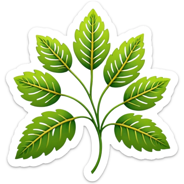 dull green leaves & dull colorful flowers filigree design, leaf shapes, flower shapes, nature shapes, toxic nature, toxic plants sticker