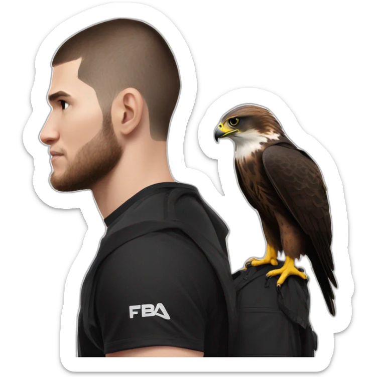 Falcon on the shoulder of khabib nurmagomedov  sticker
