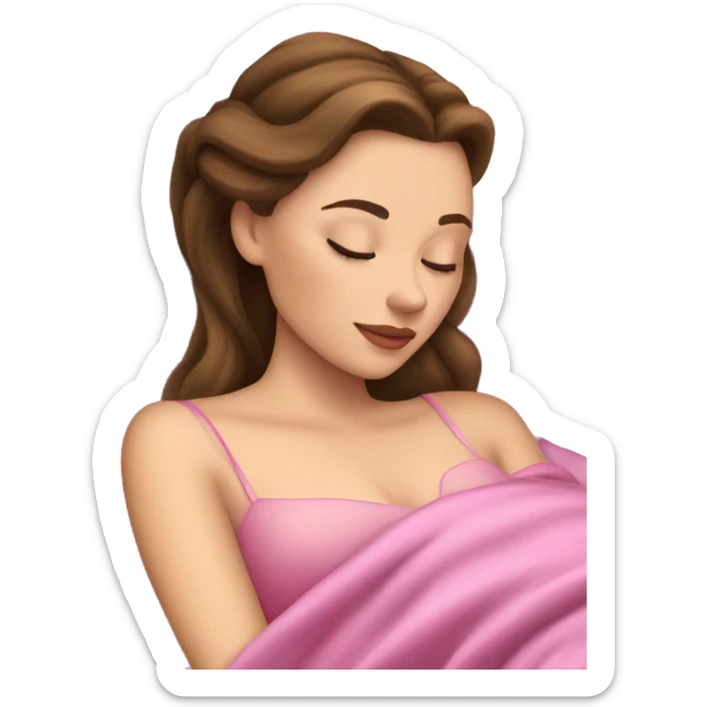 sleeping beauty brunette white girl sticker