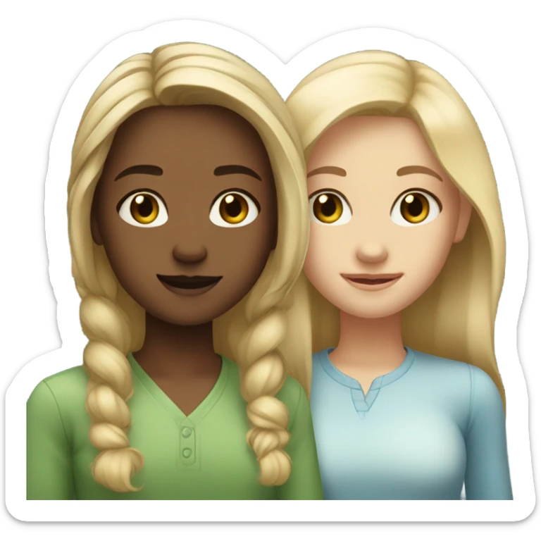 Gorgeous best friends blonde hair light brown eyes and the other brown hair greenish blue eyes sticker