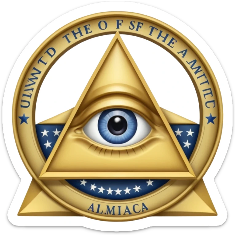 Great seal of the United States of America, the eye into triangle, illuminati symbol sticker