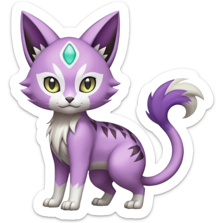 Meloetta-Purrloin-Gatomon-Trico-Pokémon-Digimon-Fakémon-fusion-hybrid-creature sticker