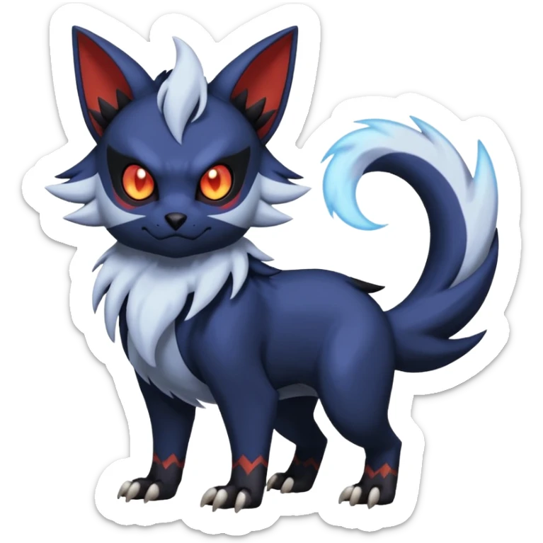 Noibat-Absol-Nargacuga-Zorua-Torracat-fusion-Fakemon-Pokémon-creature  sticker