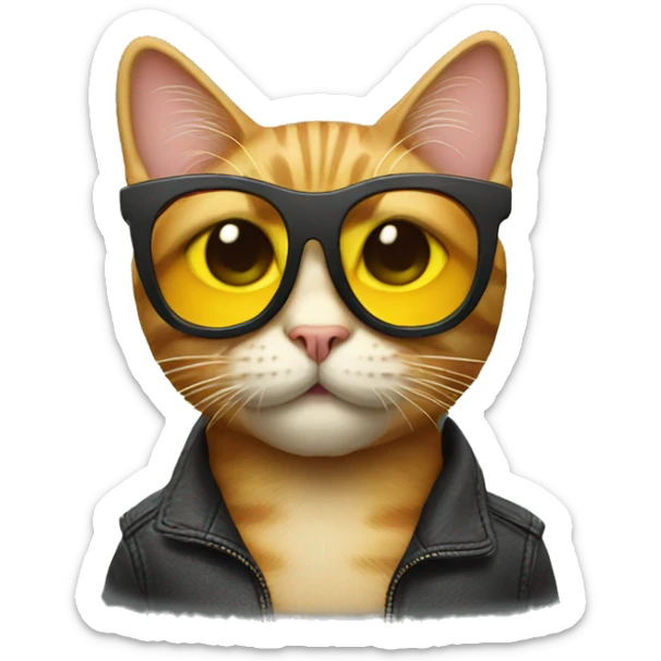 Cat with sunglasses sticker