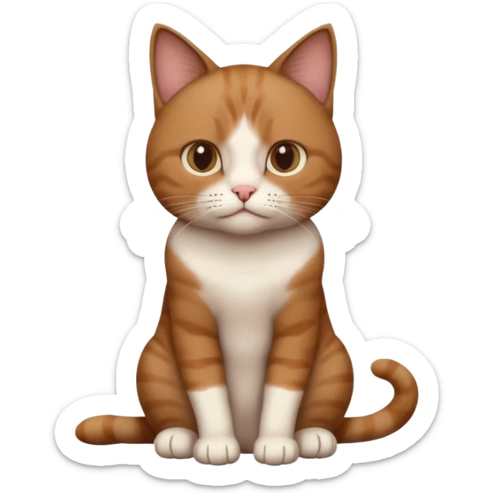 full body of a cat sitting, but the HEAD and face is a human man sticker