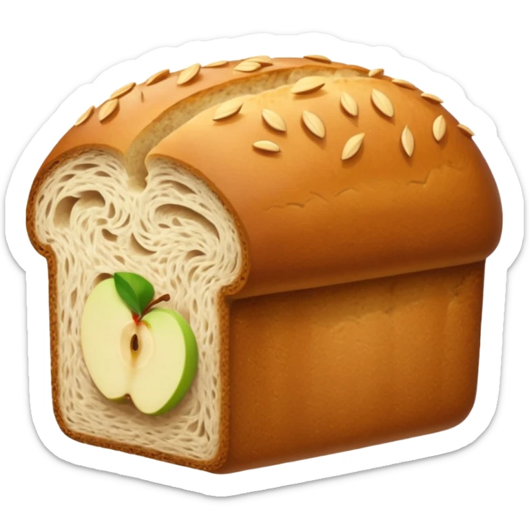 Whole-grain carbs emoji: simple, bright icon of whole grains or whole-grain bread, Apple-style sticker