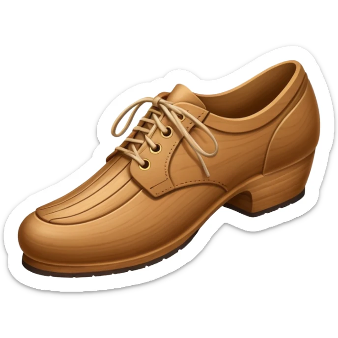 Un zapato de madera estilo Polonia . El zapato está tallado a mano. Pero de madera  sticker