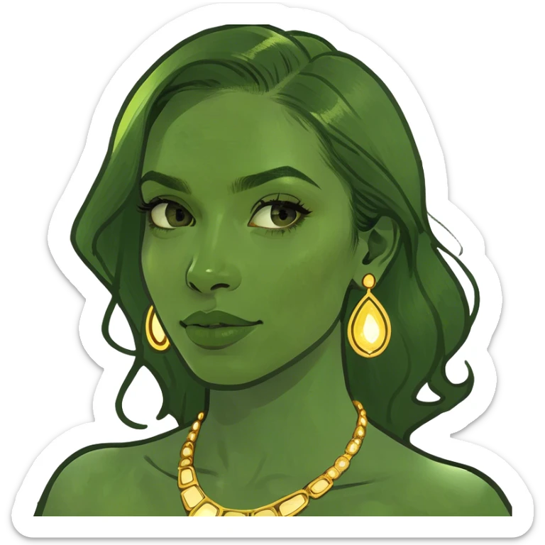 Una mujer con el rostro iluminado por un resplandor dorado, con un sol brillando detrás de ella, simbolizando su luz interior que nunca se apaga. sticker