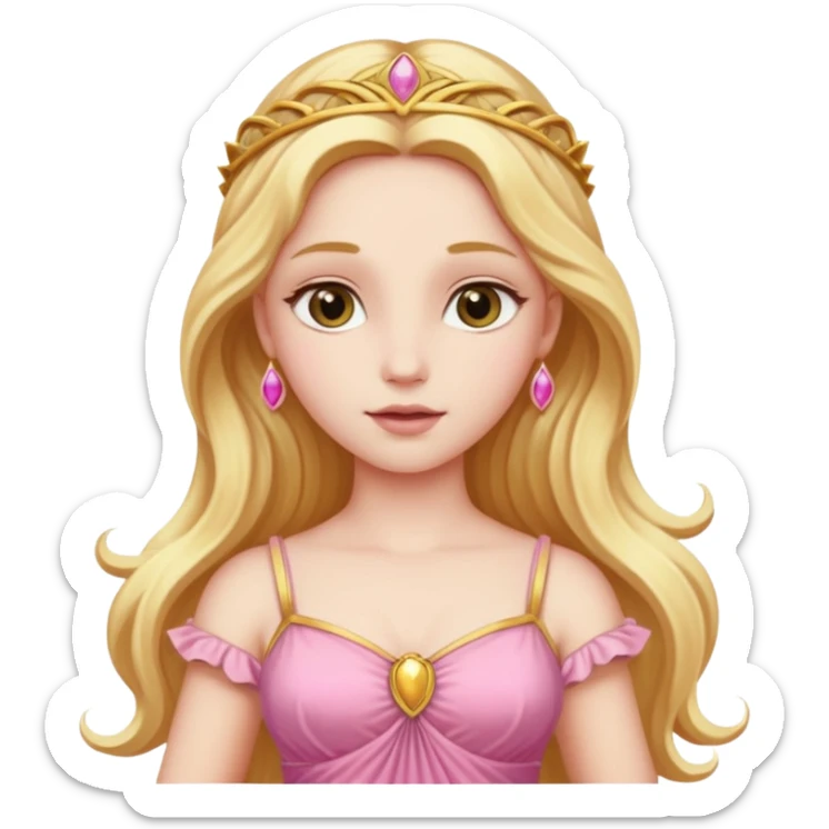 Venus, Love Goddess from Rome Mythology with long golden blonde hair, pink outfit sticker