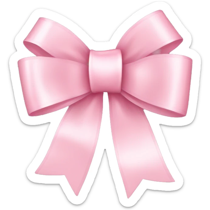 light pink ribbon bow sticker