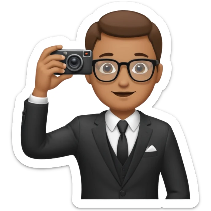 Hombre moreno con gafas haciendo fotos en una boda sticker