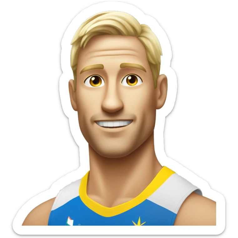 Emoji of David Åhman the Swedish beachvolley ball player in the Olympics final. sticker