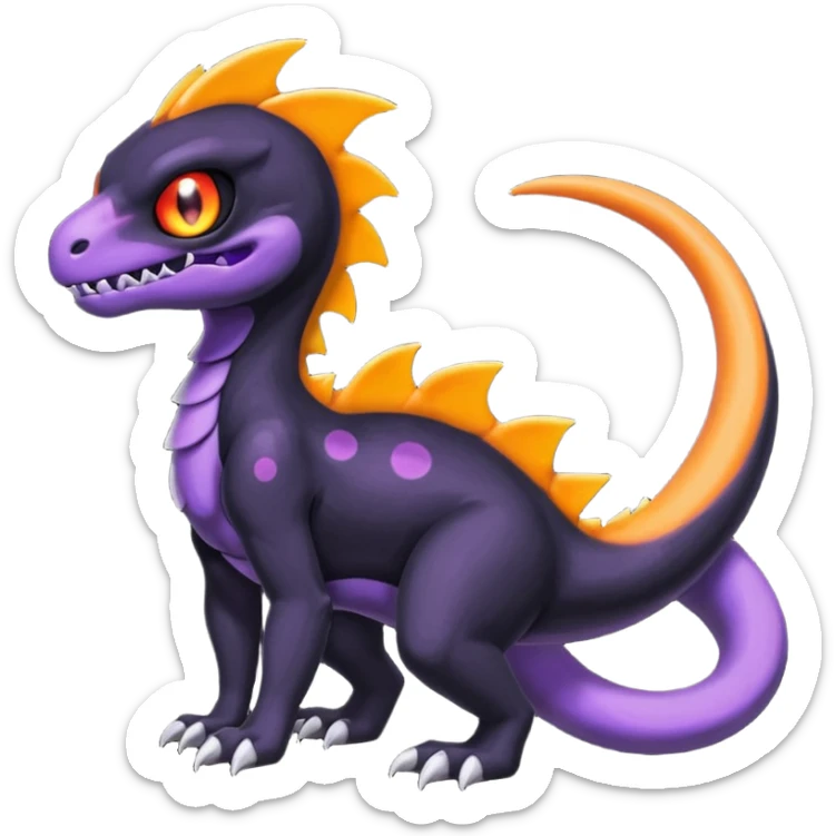 Shiny Duskull-Salandit-Umbreon-Charmeleon-Fakémon-hybrid-creature (full body)  sticker