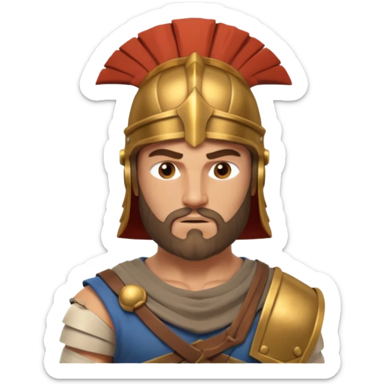 crea a un guerrero griego estoico, muy musculoso 3d, realista sticker