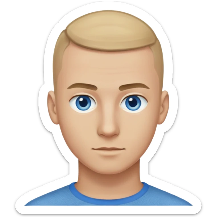 Guy in 20/30s with dirty blonde buzzcut and blue eyes (like rafe Cameron/drew starkey) sticker