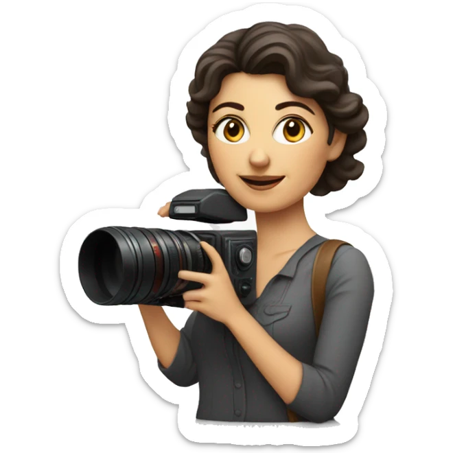 Armenian film director woman holding a cinema camera.  sticker