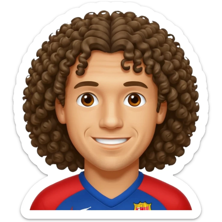 carles puyol football player curly hair sticker
