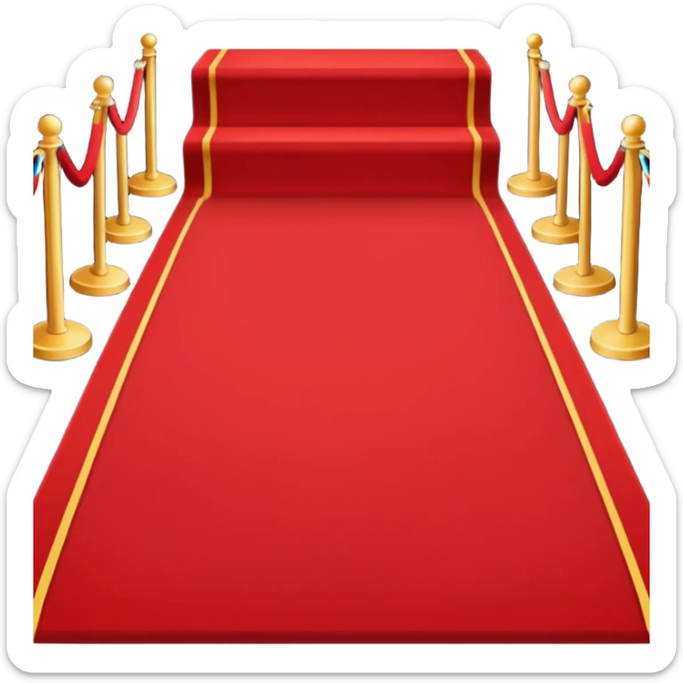 Minimalist emoji-style sticker of a blood-red carpet shaped like a thick trail or drop, flat vector design, no shadows. sticker