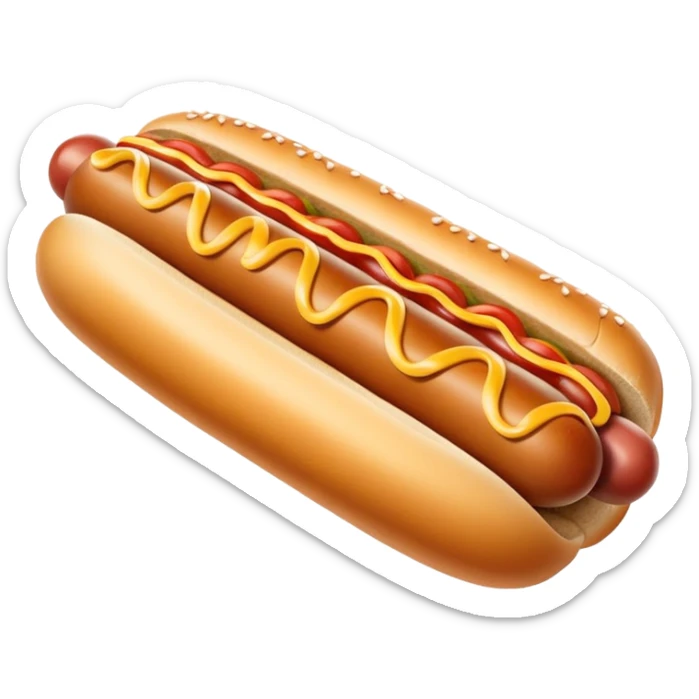 Plain hotdog without any sauce or condiments. Just a sausage in a bun, no ketchup, no mustard, completely dry sticker