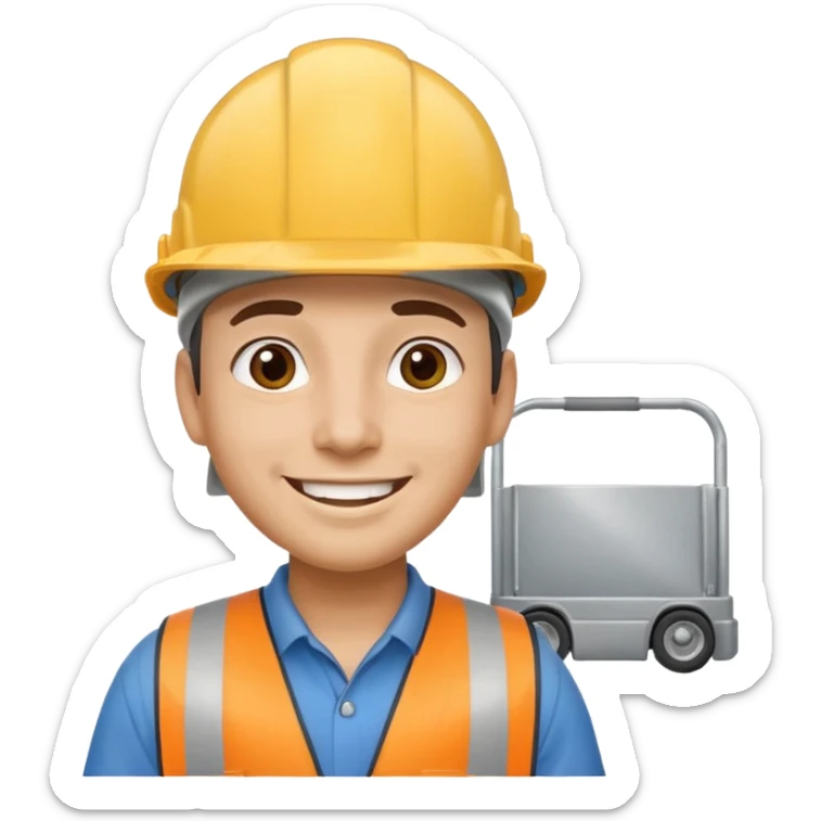build me a personalized emoji whee it's a smart cart for grocery and a latino looking face that works as jack of all trades or wearing different hants sticker