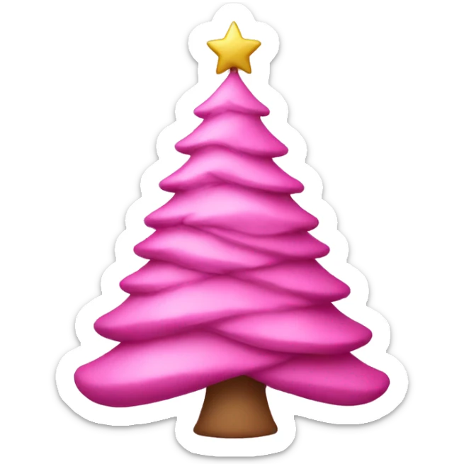 pink christmas tree sticker