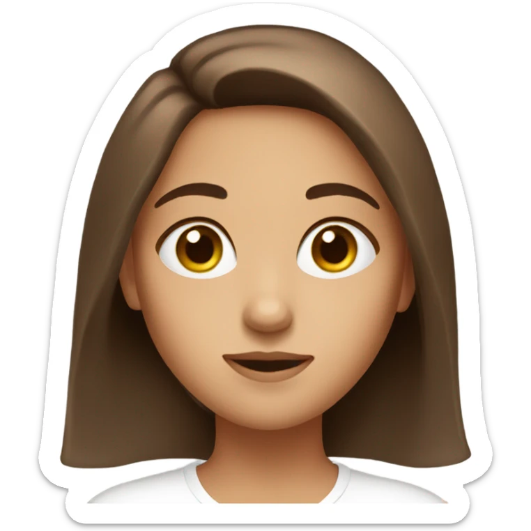 A girl with brown eyes and brown hair. A really clean girl sticker